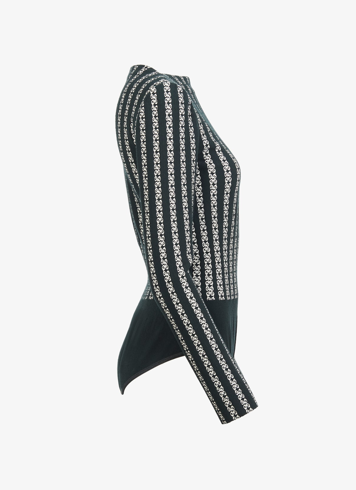 Blend Straight-Neck Bodysuit
 ALAÏA GREEN/WHITE BLEND STRAIGHT-NECK BODYSUIT